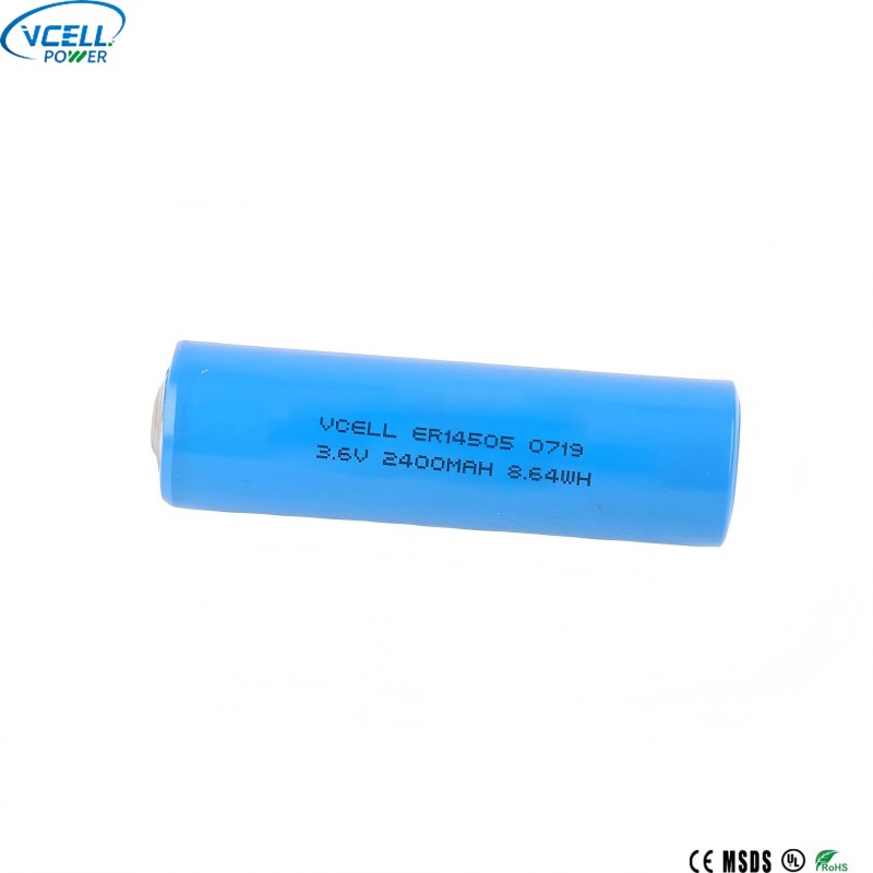 Batería Li SOCL2 de tamaño AA ER14505 3,6 V 2400 mAh